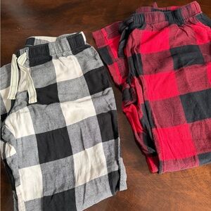 Old Navy Plaid Sweatpants - 2 Pair Black and Red